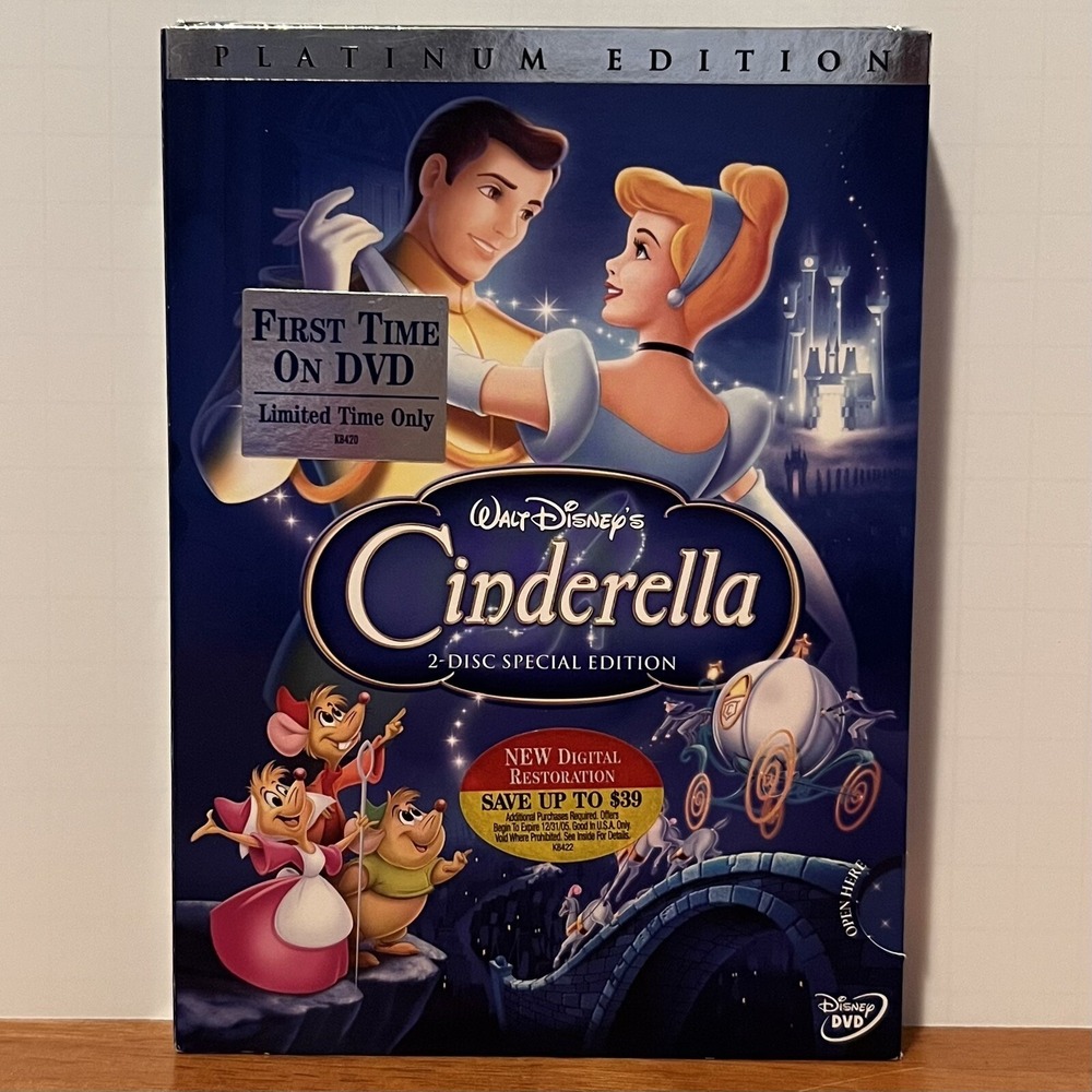 Cinderella (DVD, 1950, 2-Disc Platinum Edition, Disney)-New